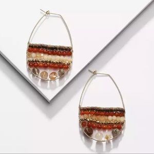 New Anthro Julien Beaded Hoop Earrings